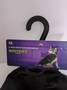 NWT Bootique 2-Piece Witch Cat Costume Set XS Black Cape & Hat Pet Outfit